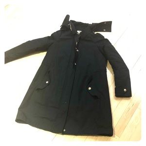 Burberry Hooded Rain Coat - black Size 6